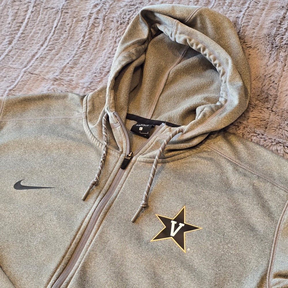 Nike Dri-FIT Vanderbilt Commodores Full Zip Hoodie Mens Large Green Fleece Logo